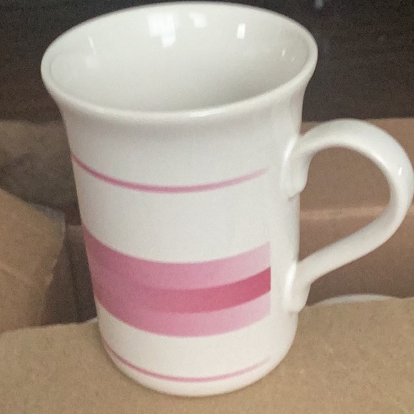 6 vintage Coree Collection Manoir colour striped tumbler mugs with handles - Picture 2 of 4